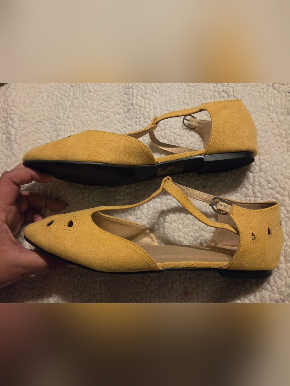 Modcloth T-Strap Suede Flats - Picture 2 of 4